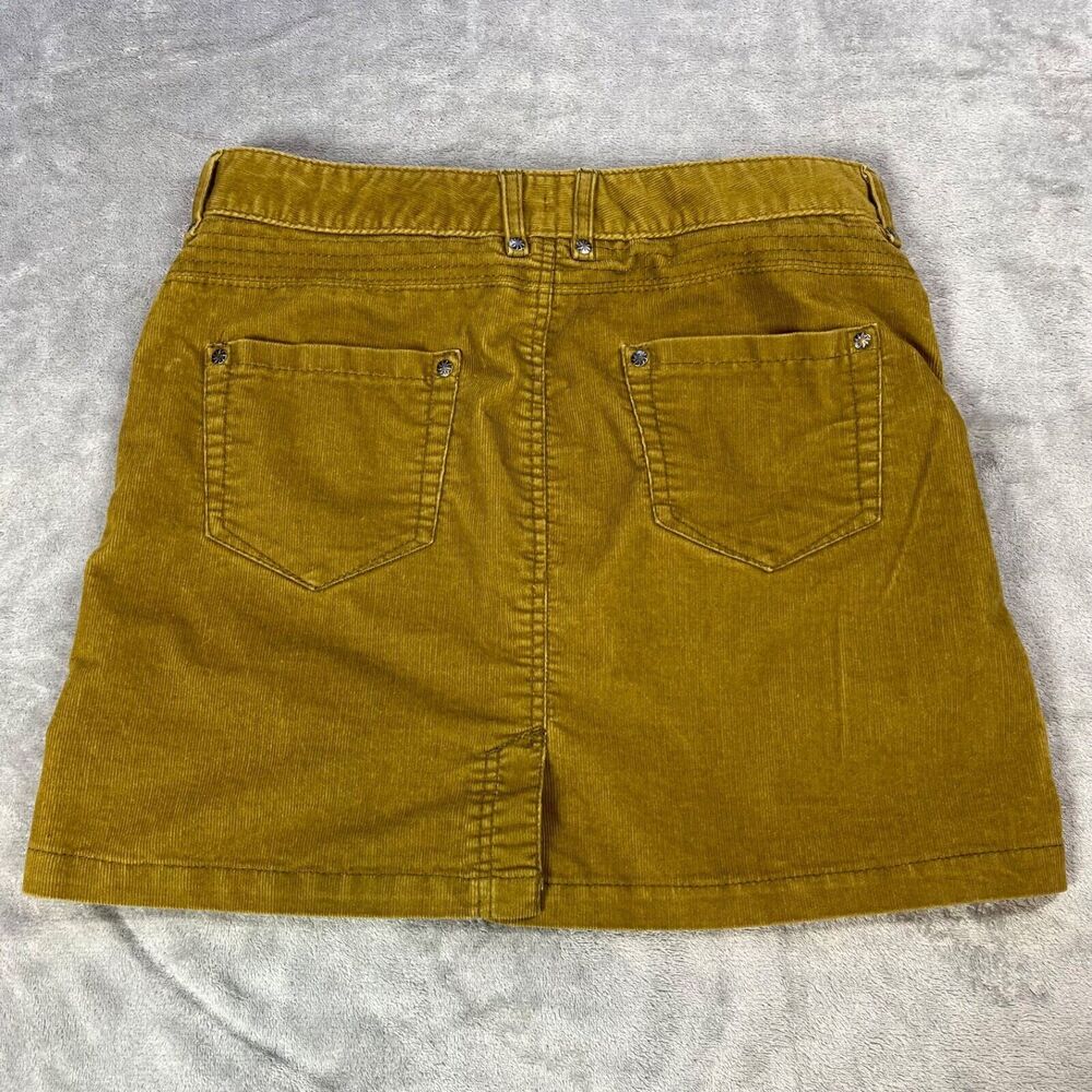 Athleta Women's Mini Skirt Size 4 Mustard‎ Yellow Corduroy5-Pocket Casual Cotton - Picture 2 of 13